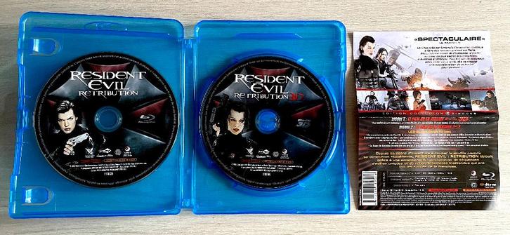 RESIDENT EVIL - RETRIBUTION (3D+2D) 2 BLURAY ZONDER Cover, Cd's en Dvd's, Blu-ray, Zo goed als nieuw, Science Fiction en Fantasy