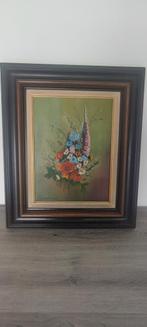 2 schilderijen met bloemen gesigneerd, Ophalen of Verzenden
