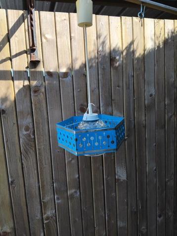 Vintage blauwe hanglamp beschikbaar voor biedingen
