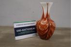 Wit/Oranje Vaas van Italiaans Murano Glas, Huis en Inrichting