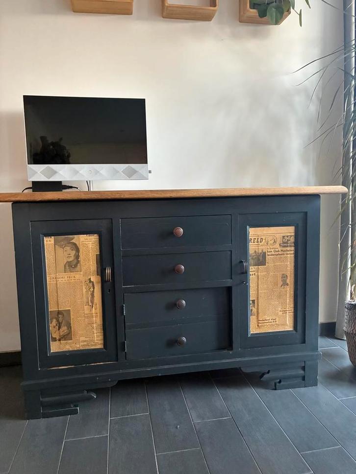 Kast 2 deuren 2 schuiven bureau, Huis en Inrichting, Kasten | Dressoirs, Gebruikt, 50 tot 100 cm, 50 tot 75 cm, Met lade(s), Overige materialen