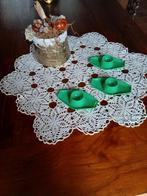 vintage eierdopjes groen-set van 3 retro stijl, Ophalen of Verzenden, Zo goed als nieuw