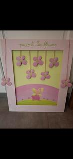 Houten foto  kader - kids _ "Parmis les fleurs", Ophalen, 50 tot 75 cm, 50 tot 75 cm, Print
