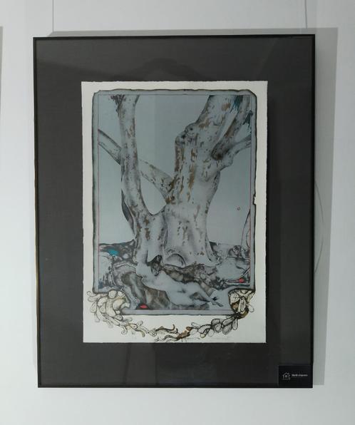Carlo Guarienti-Litho"albero della vita" in kader/gesigneerd, Antiek en Kunst, Kunst | Schilderijen | Modern, Ophalen of Verzenden