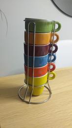set tasses café couleurs, Tasse(s) et/ou soucoupe(s), Utilisé, Enlèvement ou Envoi