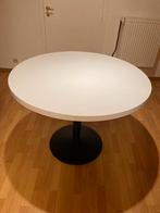 Belle table ronde blanche avec pied noir, Maison & Meubles, Enlèvement, Utilisé, Rond