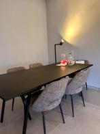 Tafel Hay zwart met 6 bijpassende stoelen alles voor 500€, 100 tot 150 cm, 50 tot 100 cm, Zo goed als nieuw, Vijf personen of meer