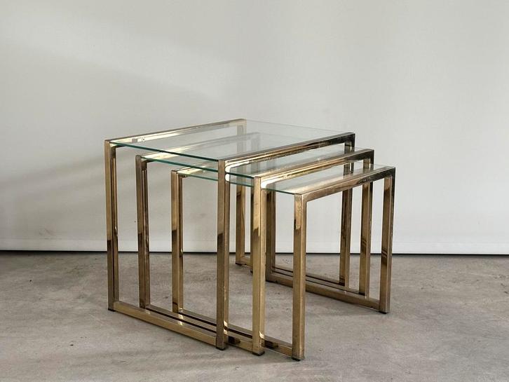 Vintage set coffeetable’s, ca 1980’s, Antiek en Kunst, Antiek | Meubels | Tafels, Ophalen