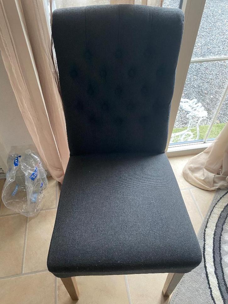 4 eetkamerstoelen, Huis en Inrichting, Stoelen, Gebruikt, Vier, Hout, Stof, Ophalen