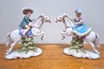 Koppel porseleinen beeldjes paard met ruiter, Enlèvement, Comme neuf, Autres types
