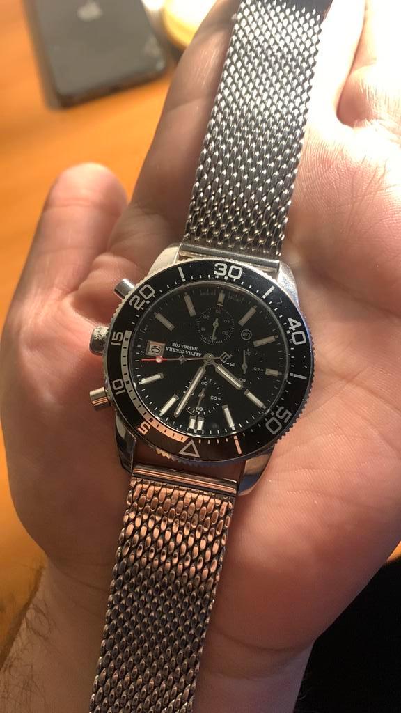 Alpha Sierra herenhorloge – zwart – klein mankement, Handtassen en Accessoires, Horloges | Heren, Zo goed als nieuw, Polshorloge