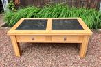Massief eiken salontafel, Ophalen, Gebruikt, 100 tot 150 cm, Eikenhout