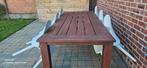 Tuintafel in hout met zes stoelen, Ophalen, Zo goed als nieuw