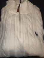 Ralp Laurent witte trui met kabelhals — maat M, Kleding | Heren, Bodywarmers, Ophalen, Gedragen, Wit