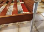 Bed 1 persoon in teak + verstelbare lattenbodem, Huis en Inrichting, Slaapkamer | Bedden, Ophalen, Verstelbaar, 90 cm, Eenpersoons