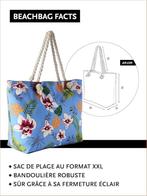 strandtas met ritssluiting | bloemen | NIeuw, Handtassen en Accessoires, Tassen | Damestassen, Dondon, Overige kleuren, -, Verzenden
