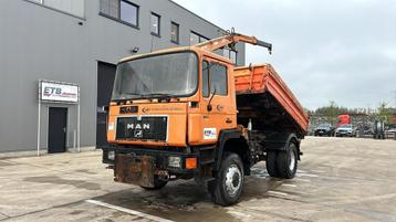 MAN 17.192 (4X4 / BIG AXLE / STEEL SUSPENSION / 8 TON CRANE), Autos, Euro 2, Achat, Entreprise, Boîte manuelle