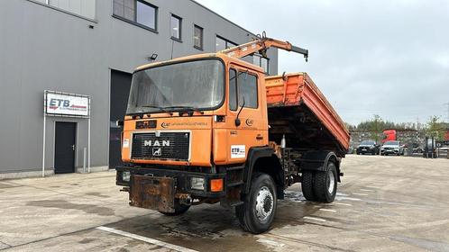 MAN 17.192 (4X4 / BIG AXLE / STEEL SUSPENSION / 8 TON CRANE), Auto's, Vrachtwagens, Bedrijf, Te koop, 4x4, Open dak, MAN, Diesel