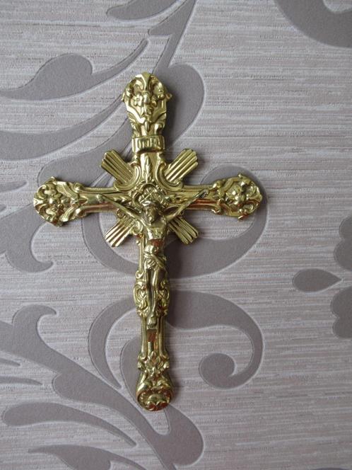 kruis-kruisje-kruisbeeld-koper-koperen kruis-VINTAGE, Antiquités & Art, Antiquités | Objets religieux, Enlèvement ou Envoi