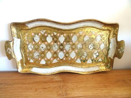 Subliem florentijns dienblad. 47,5 cm x 24 cm, Huis en Inrichting, Woonaccessoires | Dienbladen, Gebruikt, Hout, Overige vormen