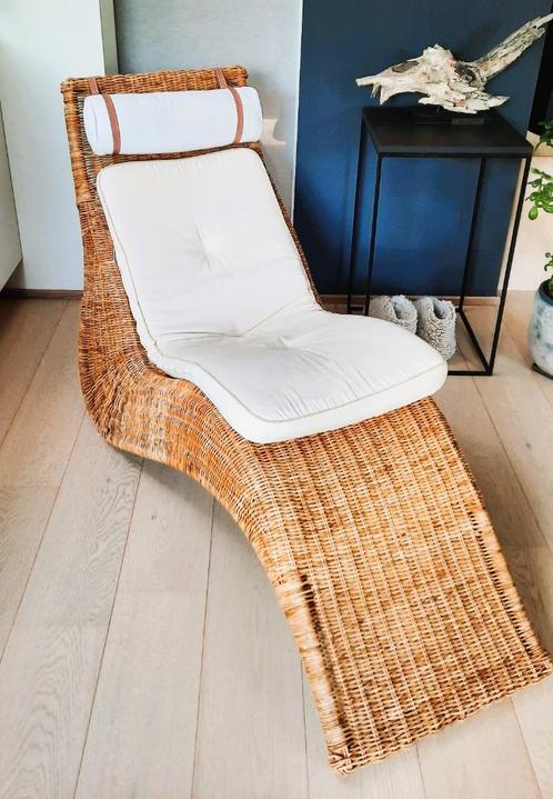 Rotan relaxzetel, Huis en Inrichting, Fauteuils, Zo goed als nieuw, Riet of Rotan, 50 tot 75 cm, Minder dan 75 cm, Ophalen