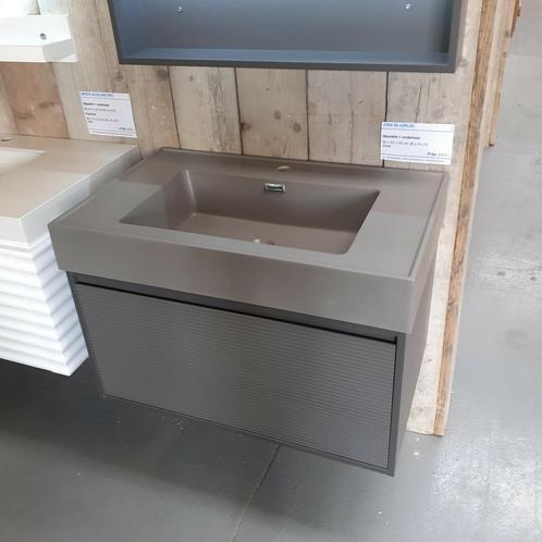 OP=OP Badkamermeubel, Kunsthars, Antraciet, 80 cm, Eira 80, Huis en Inrichting, Woonaccessoires | Overige, Nieuw, Ophalen of Verzenden