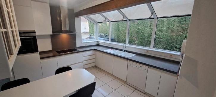 Keuken + toestellen zelf uit te breken, Maison & Meubles, Cuisine | Cuisines complètes, Utilisé, Cuisine d'angle, Blanc, Composite