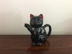 Retro vintage theepot koffiepot zwarte kat met rode oortjes, Ophalen of Verzenden