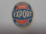 bieretiket Export vondel meulebeke, Ophalen of Verzenden, Zo goed als nieuw, Overige typen, Overige merken
