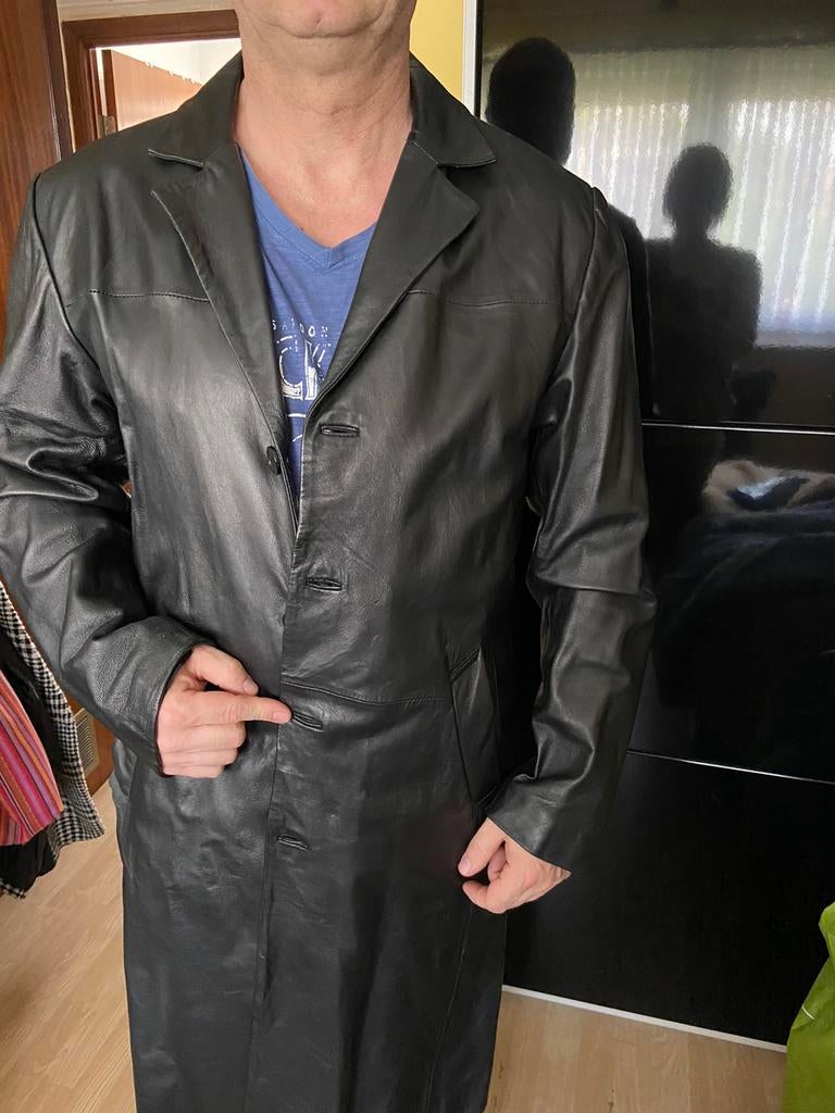 veste en cuir, Enlèvement ou Envoi, Comme neuf, Taille 52/54 (L), Noir