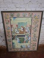 Ingekaderde zijde doek, Ophalen