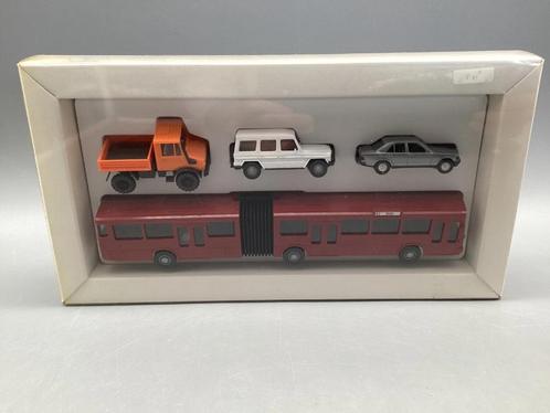 1:87 Wiking Mercedes Benz Set: Unimog G Klasse 190E O305 bus, Hobby en Vrije tijd, Modelauto's | 1:87, Wiking, Ophalen of Verzenden
