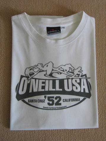 Witte T-shirt met grijze print van O'Neill, ruime 176 (= S)