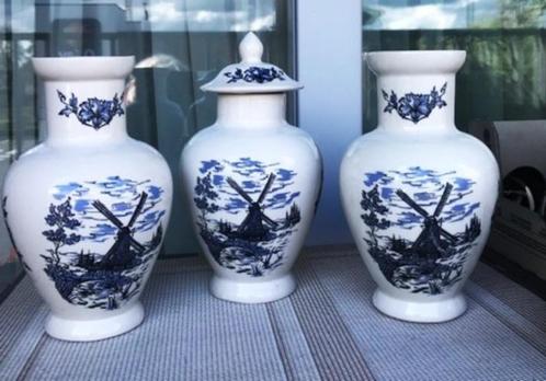 Delft Schouwgarnituur Vazen Chinees Molens Vintage😍💑🤗👌, Antiek en Kunst, Antiek | Vazen, Ophalen of Verzenden