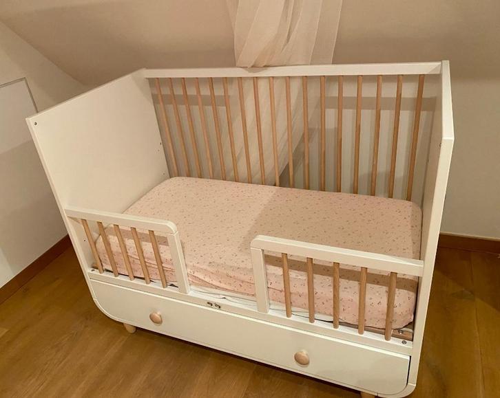 IKEA MYLLRA Babybedje met lade, wit, 60x120 cm, Kinderen en Baby's, Babywiegjes en Ledikanten, Gebruikt, Overige typen, Ophalen