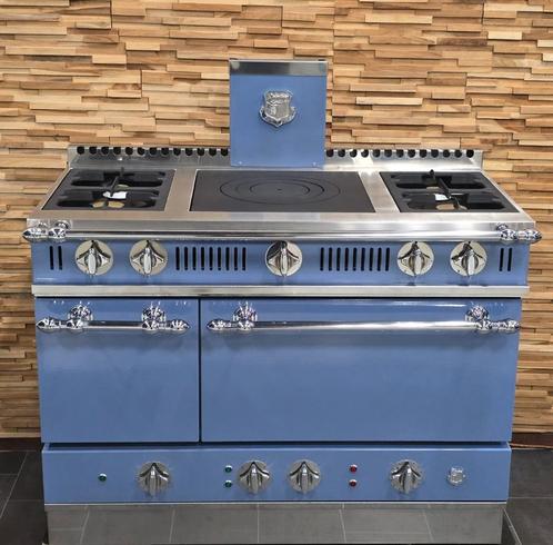 🔥Luxe Fornuis Delaubrac  120 cm baby blauw + rvs 2 ovens, Elektronische apparatuur, Fornuizen, Zo goed als nieuw, Vrijstaand