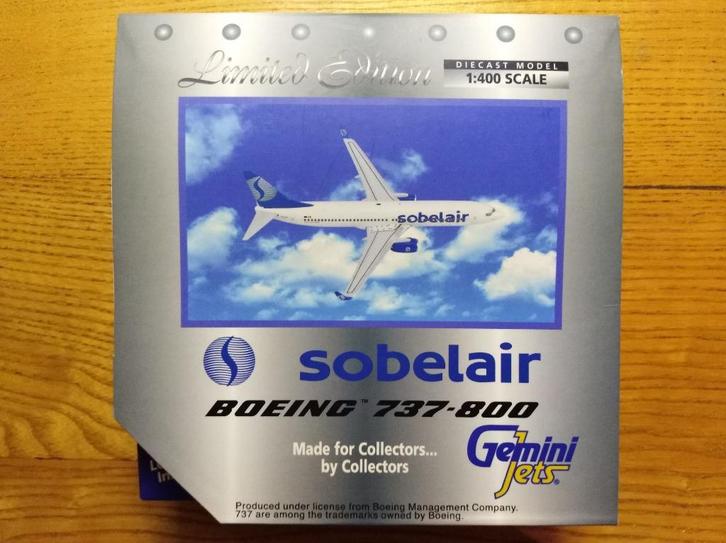 Sabena Sobelair Scale 1-400 model diecast Boeing B737-800, Verzamelen, Sabenasouvenirs, Nieuw, Ophalen of Verzenden
