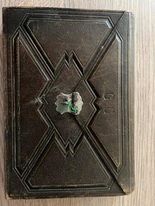 Antiek reis etui  met schrijf-bureauset in lederen etui, Verzamelen, Pennenverzamelingen, Zo goed als nieuw, Overige typen, Overige merken