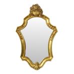Klassieke Gouden Kuifspiegel Barok Stijl Sixties 61cm, Ophalen of Verzenden, Overige vormen, Minder dan 50 cm, Minder dan 100 cm