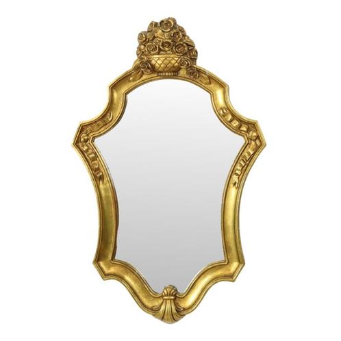 Klassieke Gouden Kuifspiegel Barok Stijl Sixties 61cm, Antiek en Kunst, Antiek | Spiegels, Minder dan 50 cm, Minder dan 100 cm