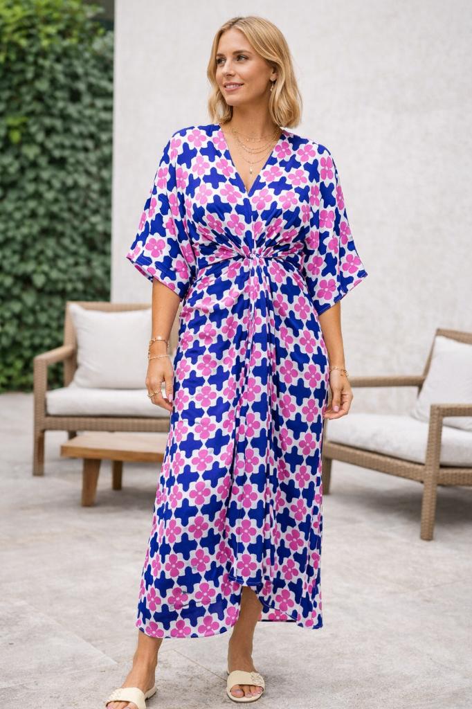 Les Jumelles bloemen jurk S/M, Kleding | Dames, Jurken, Zo goed als nieuw, Maat 36 (S), Roze, Ophalen of Verzenden