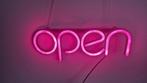 Hippe led neonlamp "OPEN" (roze), Huis en Inrichting, Ophalen, Zo goed als nieuw