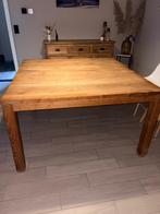 Tafel en dressoir massief teak, Ophalen, Gebruikt, 75 cm of meer, 100 tot 150 cm