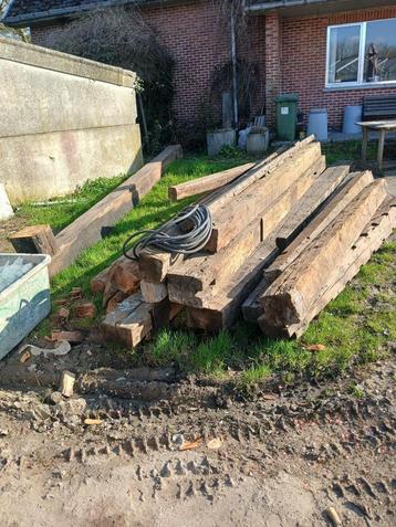 Oude Eiken balken te koop, Doe-het-zelf en Bouw, Hout en Planken, Ophalen of Verzenden, Gebruikt, Eiken, Balk