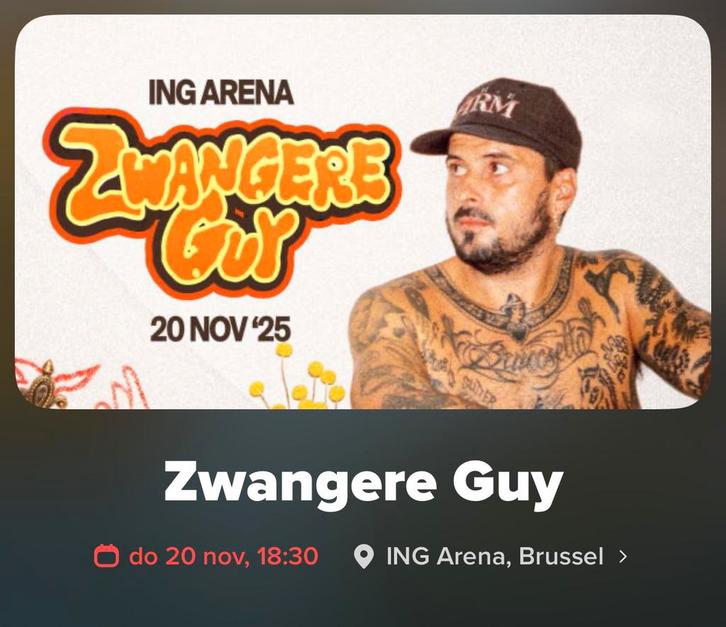 2 tickets Zwangere Guy 20 november BXL staanplaatsen, Tickets en Kaartjes, Concerten | Pop, Twee personen, November