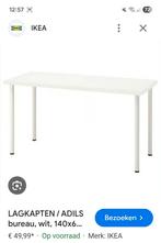 Bureau wit Ikea, Lagkapten te koop, Huis en Inrichting, Ophalen, Zo goed als nieuw
