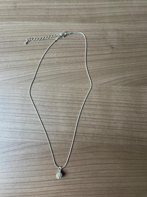 Halsketting, Handtassen en Accessoires, Kettingen, Nieuw, Zilver, Zilver, Met kristal, Verstelbaar, Ophalen