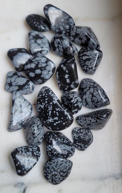 Sneeuwvlok obsidiaan uit China 20 stuks 106 g, Verzamelen, Mineralen en Fossielen, Mineraal, Ophalen of Verzenden