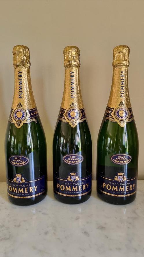 Champagne Pommery Apanage Brut 0,75 L, Collections, Vins, Neuf, Champagne, France, Enlèvement ou Envoi