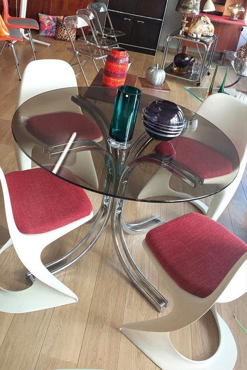 Table à manger ronde en verre Gastone Rinaldi, années 1970, Maison & Meubles, Tables | Tables à manger, Enlèvement ou Envoi